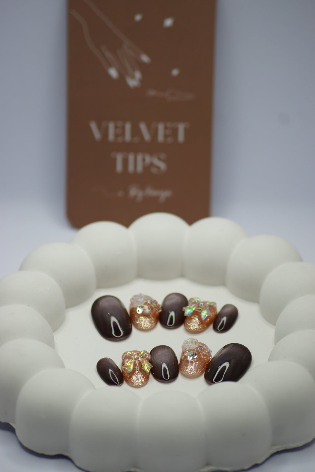 Mocha Sparkle Bows ☕✨🎀